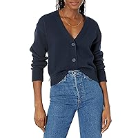Amazon Essentials Women's Relaxed Fit V-Neck Cropped Cardigan