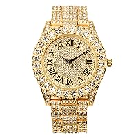 Charles Raymond Mens Big Rocks with Roman Numerals Fully Iced Out Colorful Dial Watch - ST10327 RN Single
