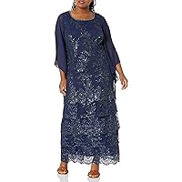 Brianna Women's All Over Sequin Gown with Capelt