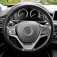 Universal Fit Silicone Snake Pattern with Massaging Grip Steering Wheel Cover Fits Most Cars, SUVs, Trucks, and Vans Black
