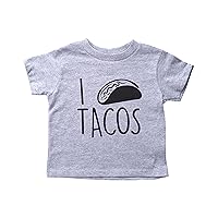 Baffle Taco Shirt for Toddlers/I Heart Tacos/Unisex Crew Neck Tee/Food
