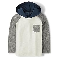 baby boys Colorblock Hooded Long Sleeve With Pocket Top