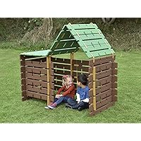 Kids Constructa Cabin Play Structure in Multicolored - Interlocking Building Kit - 2+ Years - 60 Pieces
