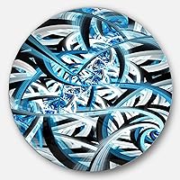 MT7517-C11 Blue Spiral Fractal Design - Abstract Digital Art Disc - Disc of 11