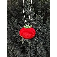 Tomato Christmas Tree Ornament Crochet Homemade Kitchen Decorating Idea