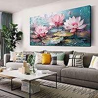 Pink Wall-Art - Botanical Wall Art for Living Room Large Size - Wall Decor for Office Women Ready to Hang Size 30