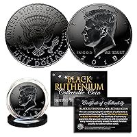 2018 Black Ruthenium JFK Kennedy Half Dollar U.S. Coin w/COA (Philadelphia Mint)