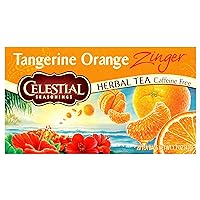Celestial Seasonings Tangerine Orange Zinger Herbal Tea, Caffeine Free, 20 Tea Bags Box