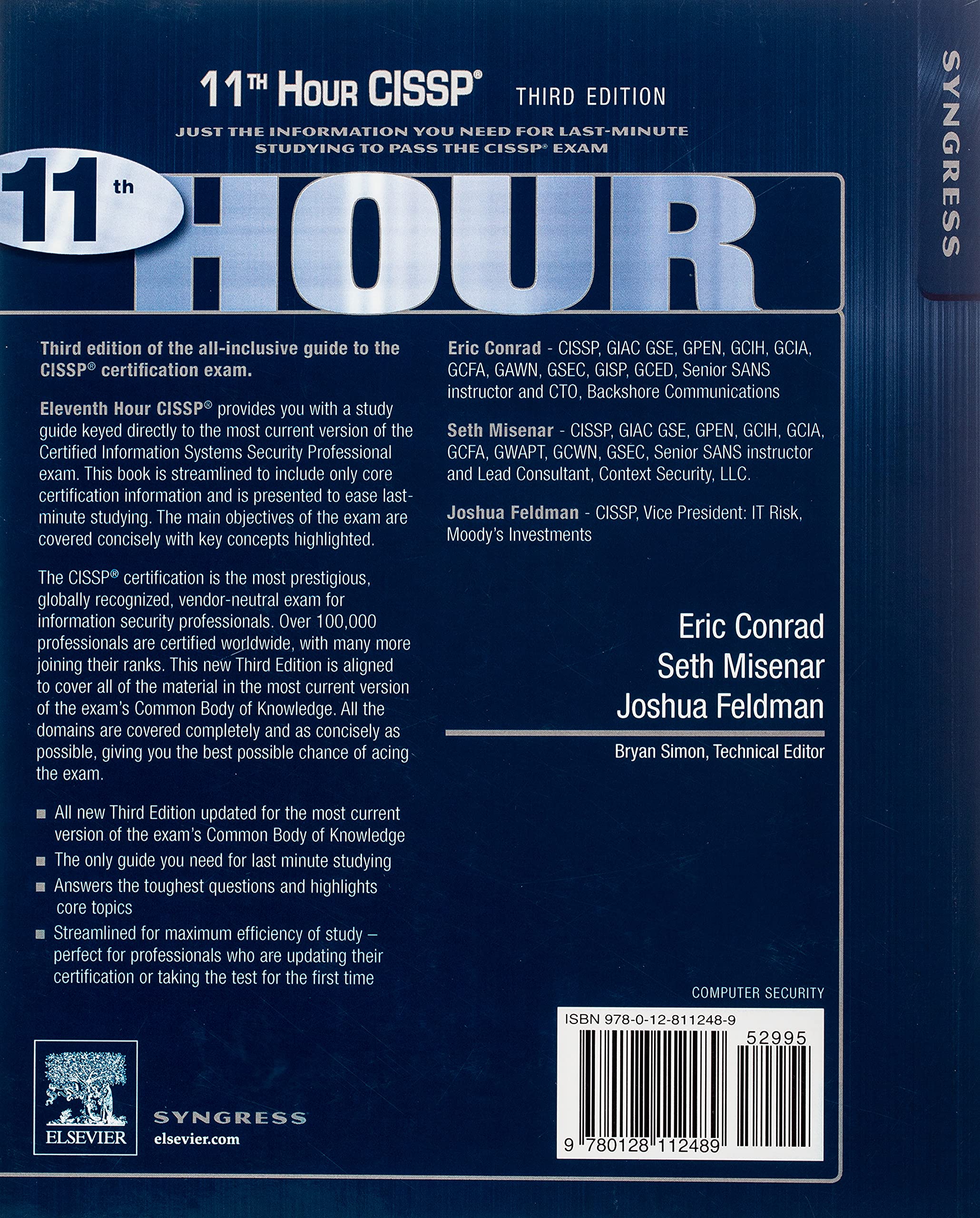 Eleventh Hour CISSP®: Study Guide