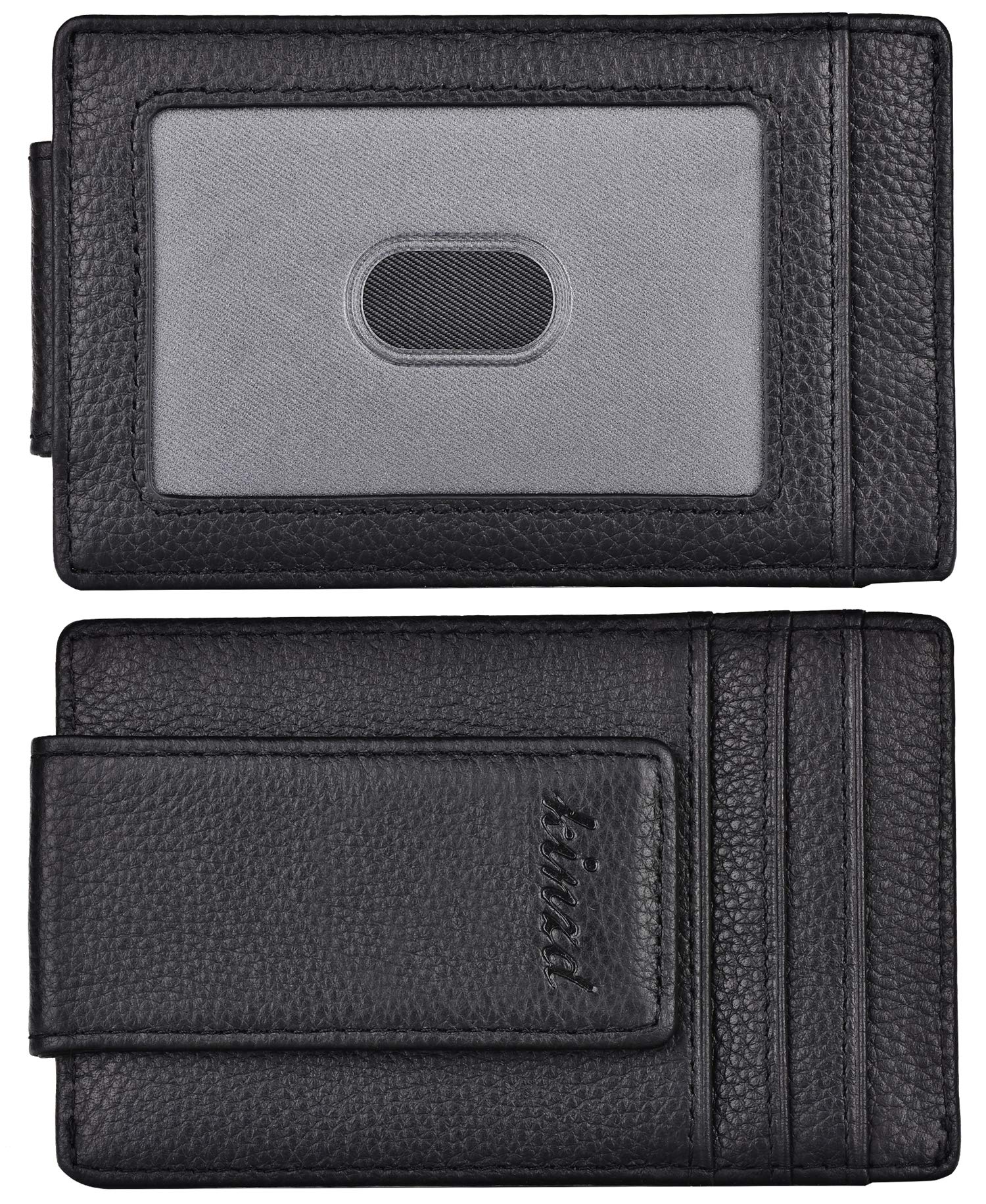 kinzd Money Clip, Front Pocket Wallet, Leather RFID Blocking Strong Magnet thin Wallet