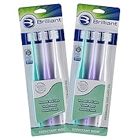 Brilliant Expectant Mom Toothbrush- Extra Soft Toothbrush, 360 Round Head Tooth Brush for Sensitive Teeth and Sensitive Bleeding Gums for Pregnant Moms, Pregnancy Must Haves, White-Lilac-Aqua, 6 Count