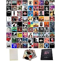 160 Pcs Album Covers | Unique Square Printed Photos 6x6 | Album Cover Posters Collage Kit | Music Posters for Room Aesthetic | Aesthetic Posters | 80 Poster Pack & 80 stickers | Album Cover Art Posters | Wall Posters