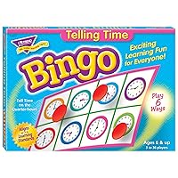 Trend Enterprises: Telling Time Bingo Game, Exciting Way for Everyone to Learn, Play 6 Different Ways, Great for Classrooms and at Home, 2 to 36 Players, for Ages 6 and Up