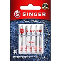 SINGER Denim Sewing Machine Needles, Size 100/16-5 Count