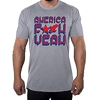 America F Yeah! Men's 4th of July Shirts, Funny Graphic T-Shirts