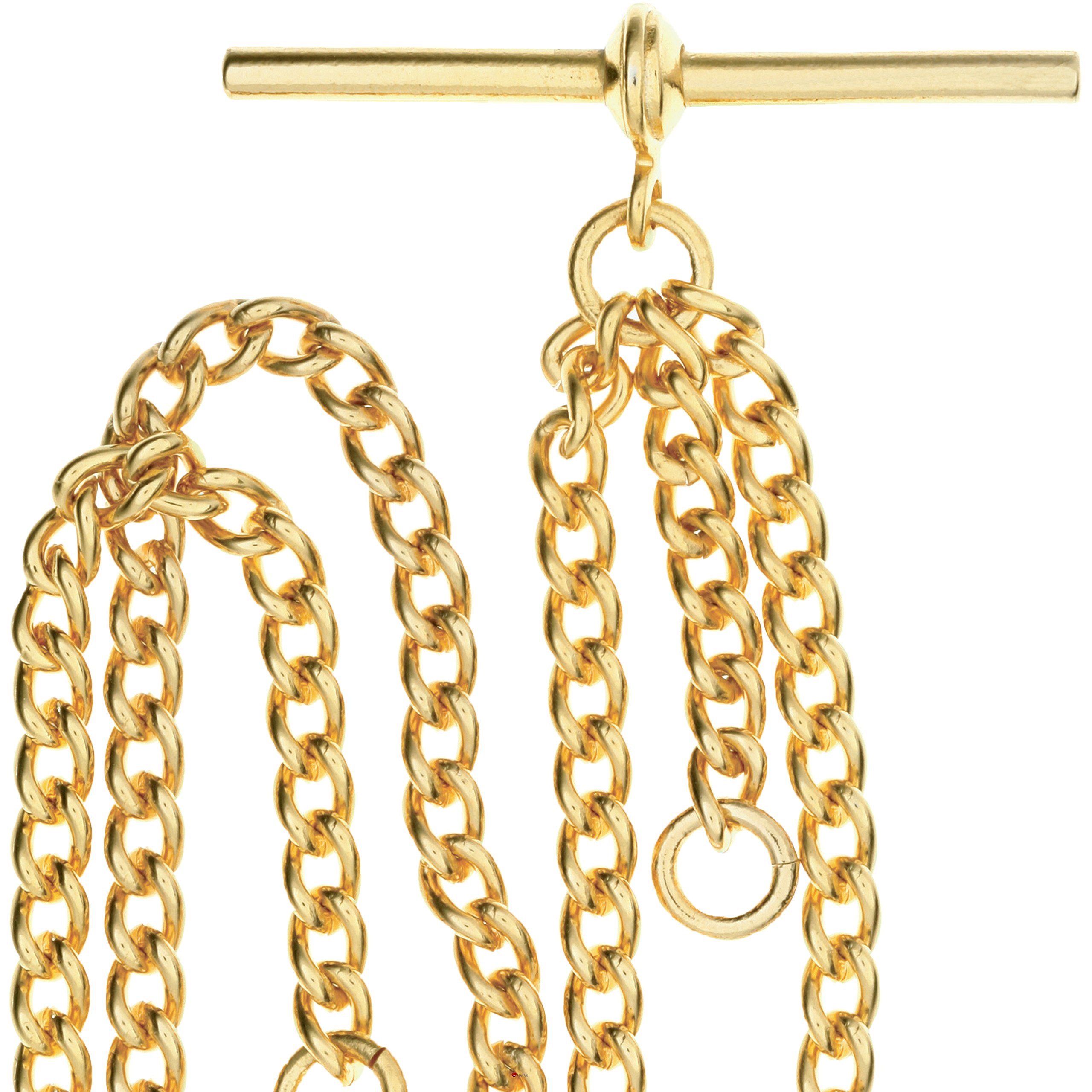 I LUV LTD Double Albert Chain for Pocket Watch - Finished in Rolled Gold - Gift Gents