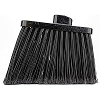 SPARTA Plastic Broom Head, Angled, Flagged for Small Debris Indoor, Outdoor, Home, Restaurant, Lobby, Office, 12 Inches, Black