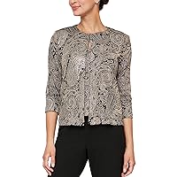 Alex Evenings Women's Jacket and Scoop Tank Top Twinset (Petite and Regular Sizes)