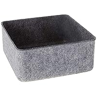 Three by Three Seattle Get Organized with Colorful Two-Tone 'felt-like-it!' Bin: Perfect for Office, Craft Room, Classroom, Living Room, Bedroom Storage, and More (Charcoal)