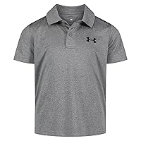 Boys' Short Sleeve Ua Match Polo Collared Shirt, Chest Logo, Soft & Comfortable