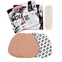 Strapless Boob Tape For A-G Cups Includes 3 Pair Adhesive Bras + 3 Pair Nipple Covers