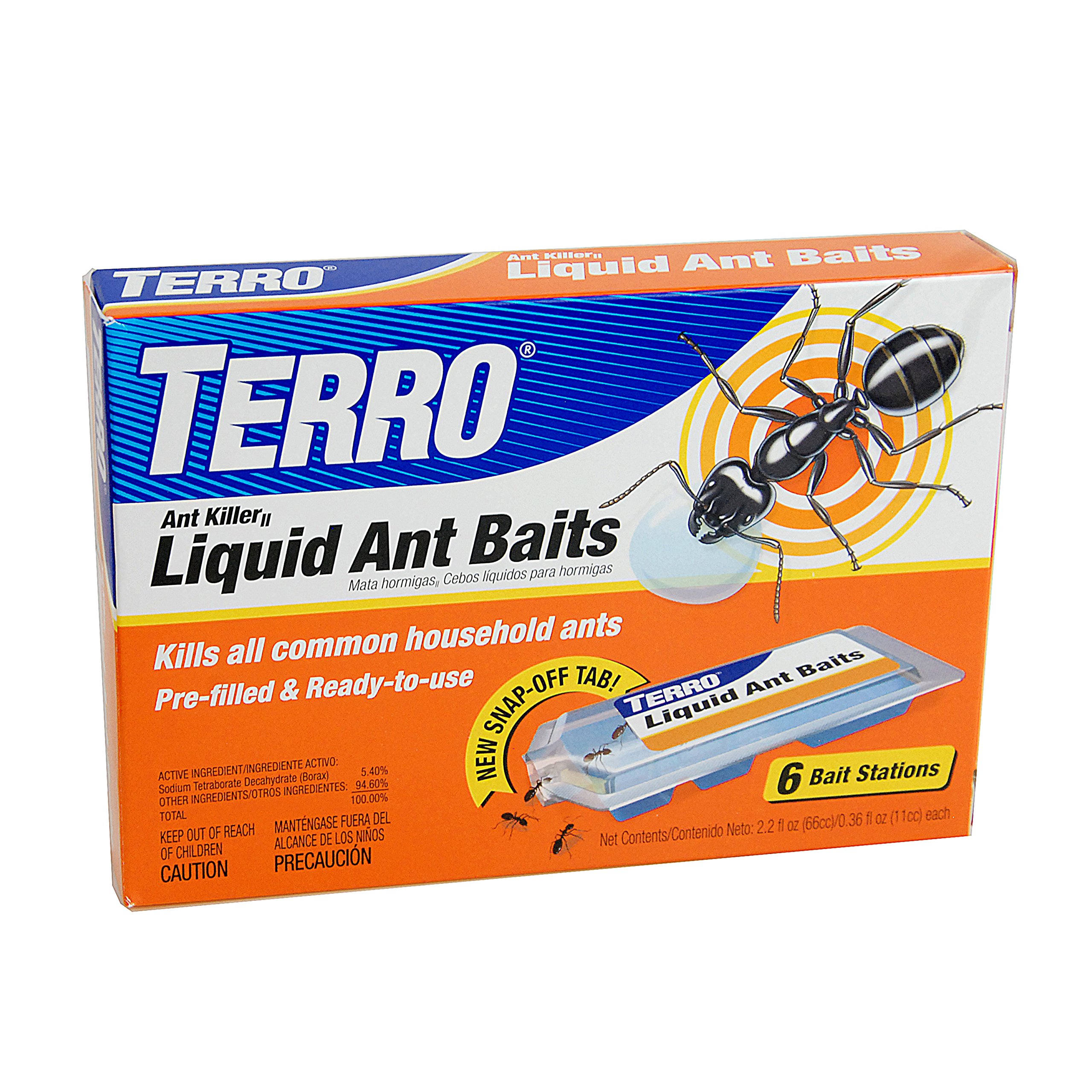 TERRO T300 Liquid Ant Baits, 6 Bait Stations