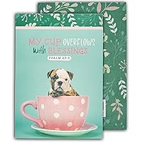 Notepad Teal Puppy My Cup Overflows Ps. 23:5
