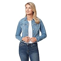 Jessica Simpson Women's Pixie Classic Feminine Fit Crop Jean Jacket