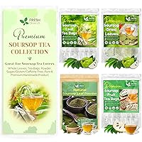 FreshDrinkUS, Premium Soursop Tea Collection Included: Whole Leaves, Tea Bags, Fruit Tea & Powder, Great For Soursop Tea Lovers, Sugar/Gluten/Caffeine Free, Pure & Premium Handmade Products