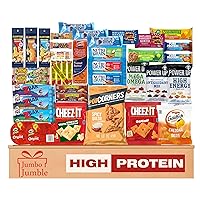 Jumbo Jumble Mother's Day Snack Box (40 Count) Nutritious Variety Pack Care Package for Kids School College Student - Granola Snacks Candy Chips (High Protein Set)