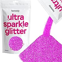 Premium Ultra Sparkle Glitter Multi Purpose Metallic Flake for Arts Crafts Nails Cosmetics Resin Festival Face Hair - Rose Pink - Ultrafine (1/128