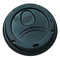 Georgia Pacific Dixie 10-16 oz. Dome Hot Coffee Cup Lids by GP PRO (Georgia-Pacific), Black, D9542B, 1,000 Count (100 Lids Per Sleeve, 10 Sleeves Per Case), Large