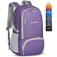 ZOMAKE Lightweight Packable Backpack 30L - Foldable Hiking Backpacks Water Resistant Compact Folding Daypack for Travel(Purple)