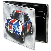 Men's Top Leather Wallet By Retro Mini Cooper Union Jack Gift Box