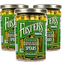 Foster's Pickled Asparagus- Original- 32oz (3 Pack) - Pickled Asparagus Spears in a Jar - Traditional Pickled Vegetables Recipe for 30 years - Fat Free Pickled Asparagus- Preservative Free and Fresh