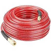 YOTOO Air Hose 1/4 in. x 100 ft, Heavy Duty Reinforced Polyurethane Air Compressor Hose, Flexible, Kink Resistant, Lightweight with Bend Restrictor, 1/4