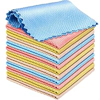 Niveaya Nano Streak Free Miracle Cleaning Cloths - 12 Pack, Reusable Nanoscale Fish Scale Cleaning Cloth, Lint Free Cleaning Cloth for Glass, Dishes, Mirrors, Stainless Steel Appliances, Etc.