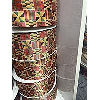 3 Yards 2 inch Wide African Fabrics Ribbon Kente Print Ribbon African Print by 3 Yard. an