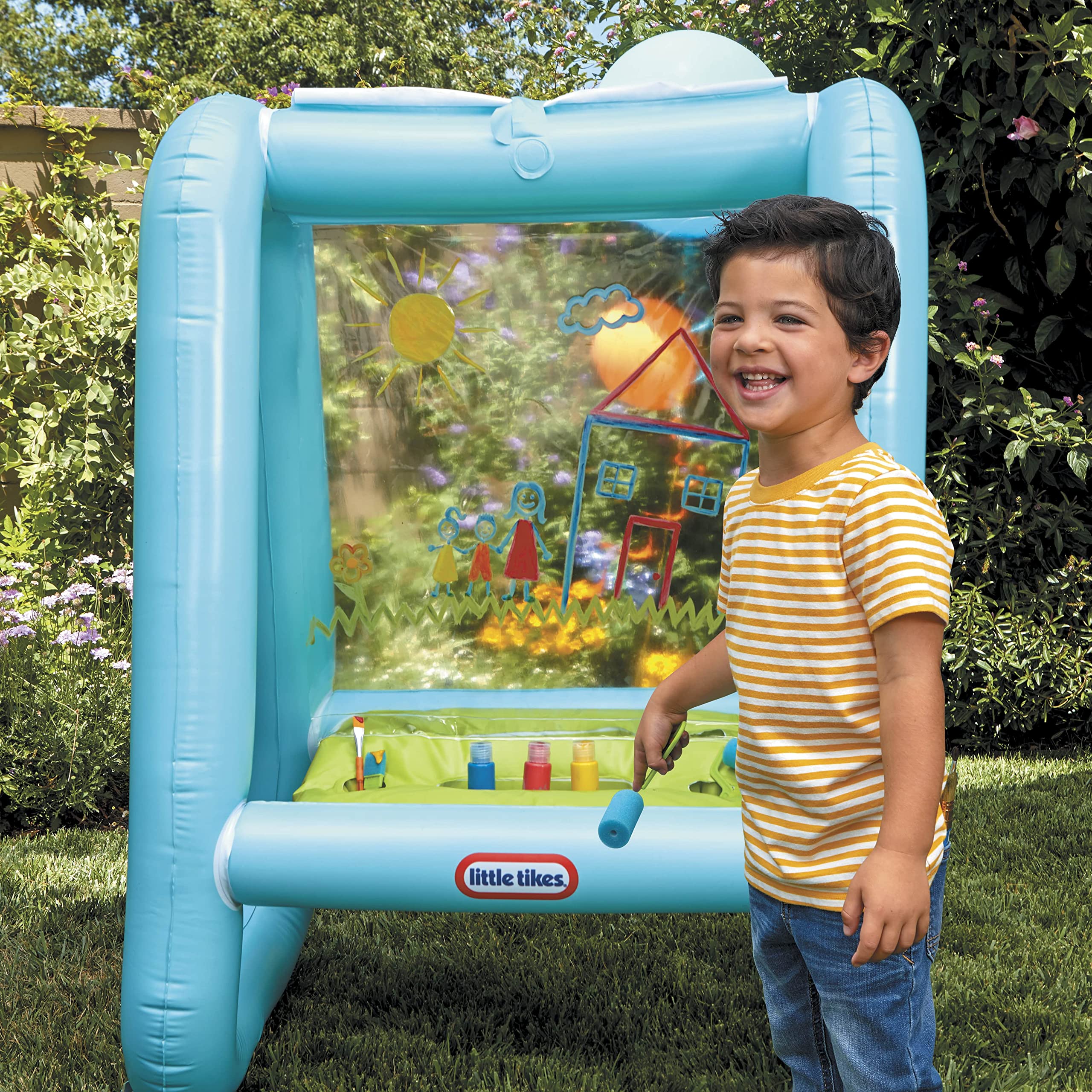 Little Tikes® 3-in-1 Paint & Play Backyard Easel Inflatable Outdoor Art with Accessories for Kids, Children, Boys & Girls 3+ Years