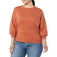 Amazon Essentials Women's French Terry Fleece Sleeve Detail Crewneck Sweatshirt