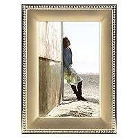 Malden International Designs 5295-46 Classic Gold Metal With Silver Beads 2-Tone Picture Frame, 4x6, Gold