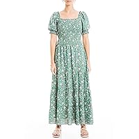 Max Studio Women's Crepe Smocked Bodice Maxi Dress