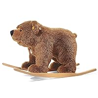 Steiff Urs Riding Bear Stuffed Rocker - Premium Soft Woven Plush Animal Ride-On with Wooden Base and Handles - for Kids Ages 4 and Up