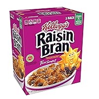 Kellogg's Raisin Bran, Breakfast Cereal, Original, Excellent Source of Fiber, 76.5 oz Box (2 Bags)