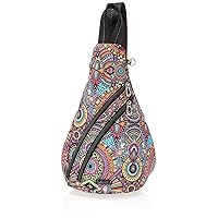Sakroots Women's On The Go Sling Backpack in Nylon Eco Twill, Rainbow Wanderlust 2