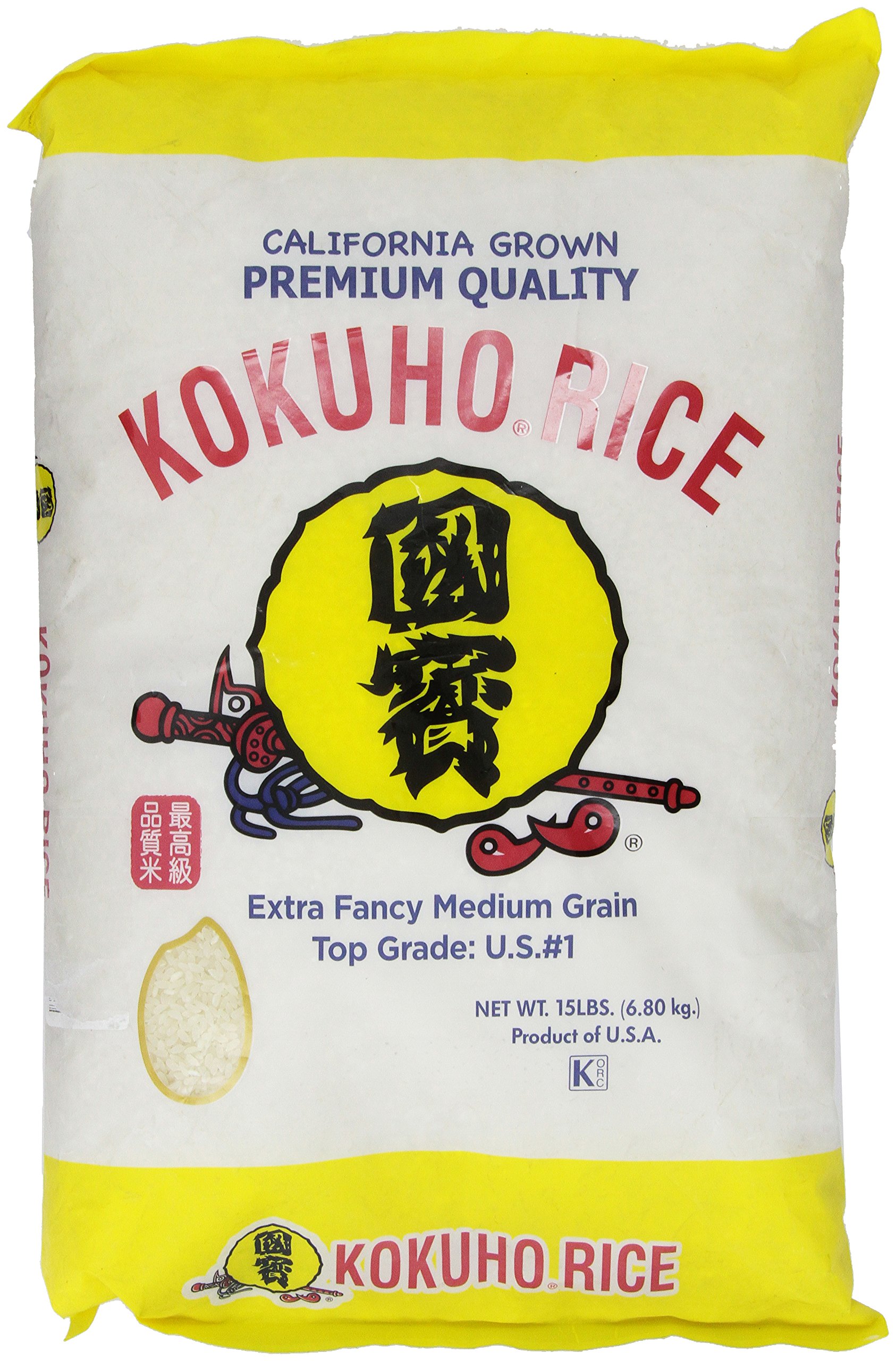 Kokuho Calrose Rice Yellow, 15 Pound, 240.0 Ounce