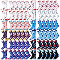 Unittype 60 Pair Nurse Socks Gift Socks Compression Socks Women's Novelty Socks Meds Crew Socks Nurse Gifts for Women