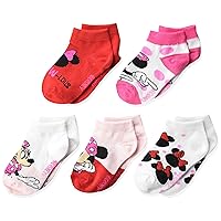 Disney Girls' Minnie Mouse 5 Pack Shorty Socks