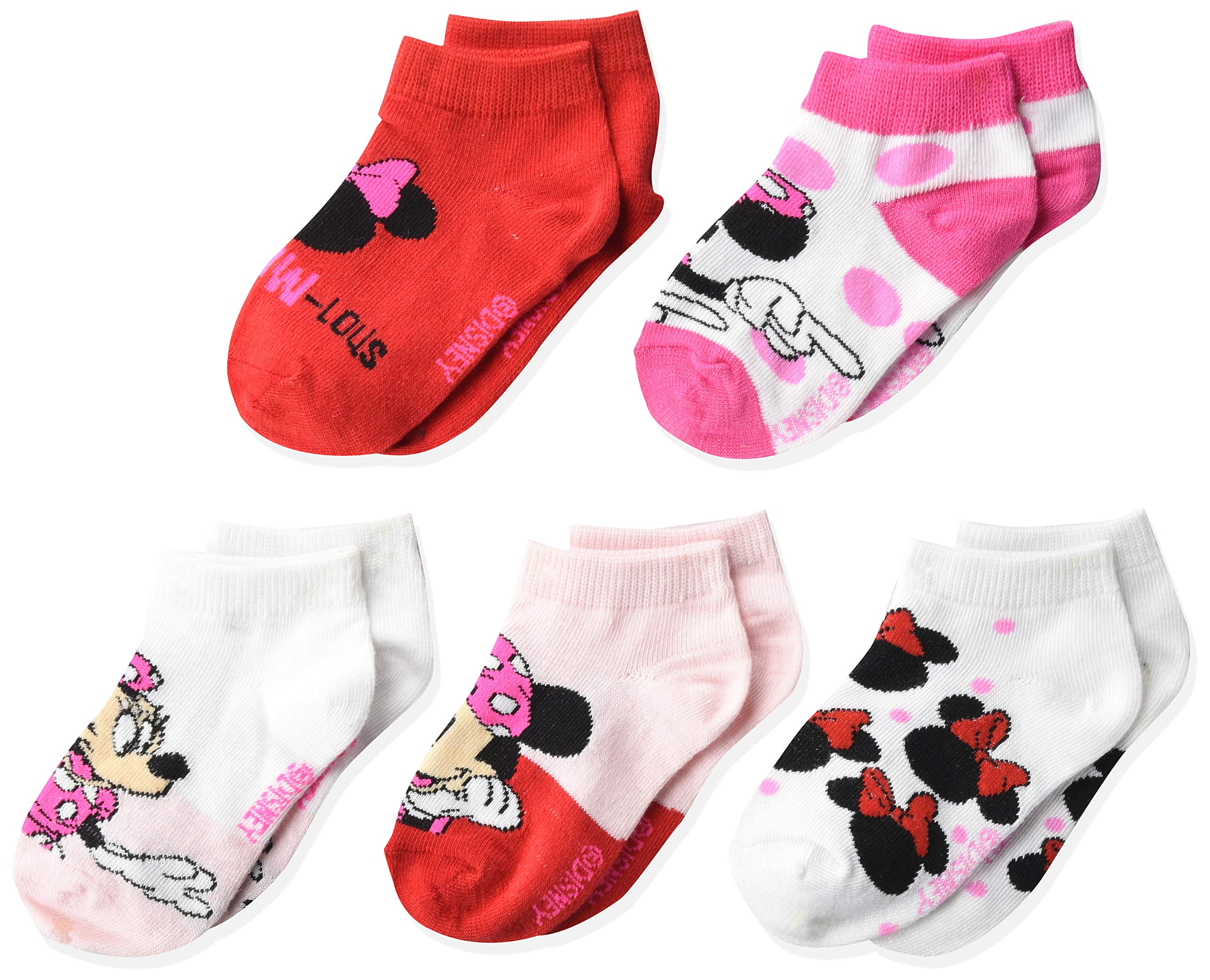 Disney Girls' Minnie Mouse 5 Pack Shorty Socks