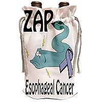 3dRose Dooni Designs Cause Awareness Ribbon Designs - Zap Esophageal Cancer Awareness Ribbon Cause Design - Wine Bag (wbg_115295_1)